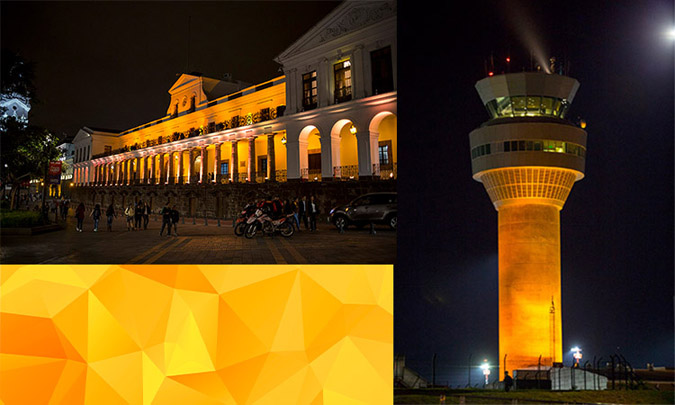 Palacio de Carondelet y la Torre de Control del Aeropuerto de Quito, Eduador. Foto: ONU Mujeres Ecuador