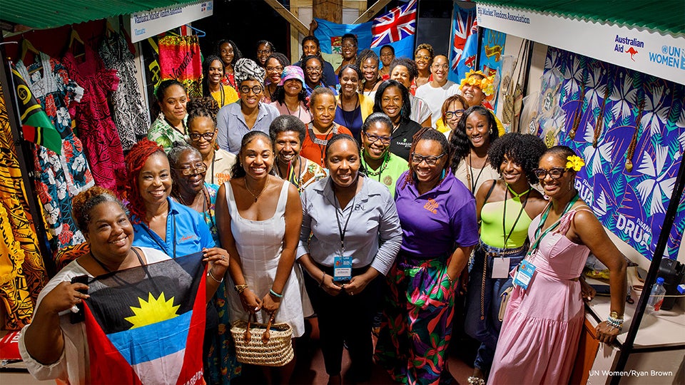 At the Equality Village – Entrepreneurial Marketplace showcases the products of 30 women owned MSMEs from 12 countries across the Caribbean and Pacific. Photo: UN Women/Ryan Brown