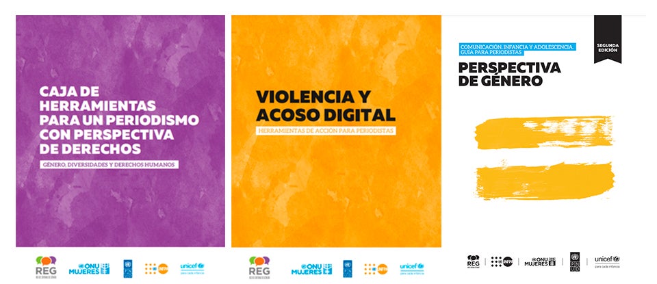 Portadas de publicaciones contra la violencia de género facilitada por las tecnologías