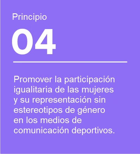 Principio 4 deporte generación igualdad