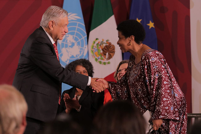 El presidente de México y la Directora Ejecutiva de ONU Mujeres