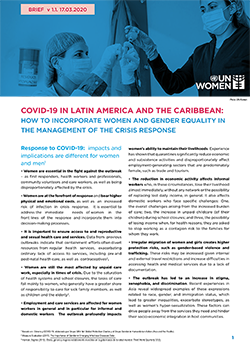 COVID-19 in Latin America and the Caribbean: How to Incorporate Women and  Gender Equality in the Management of the Crisis Response