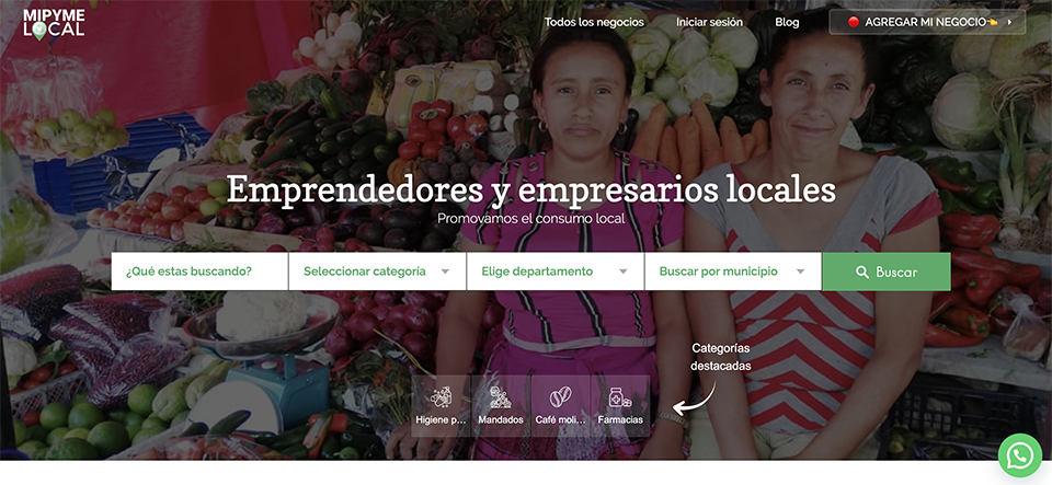 Micrositio emprendedores y empresarios locales