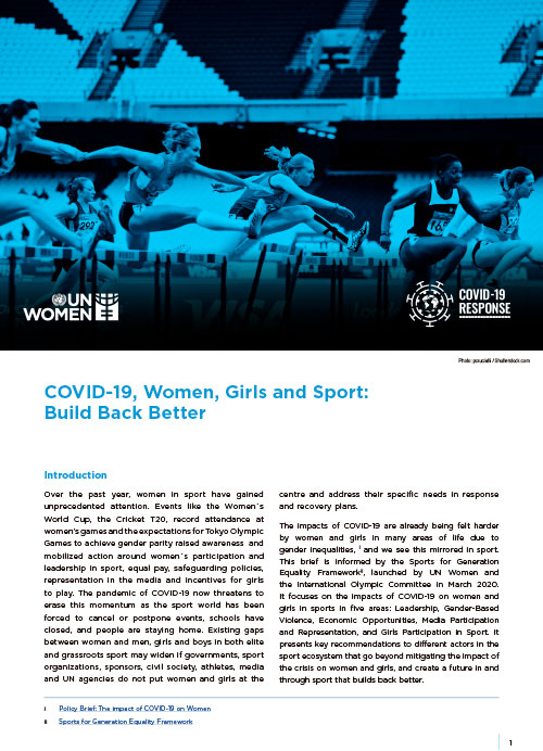 COVID-19, Women, Girls and Sport: Build Back Better