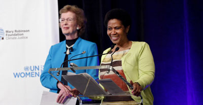 Mary Robinson and Phumzile Mlambo-Ngcuka at the Climate Action event.