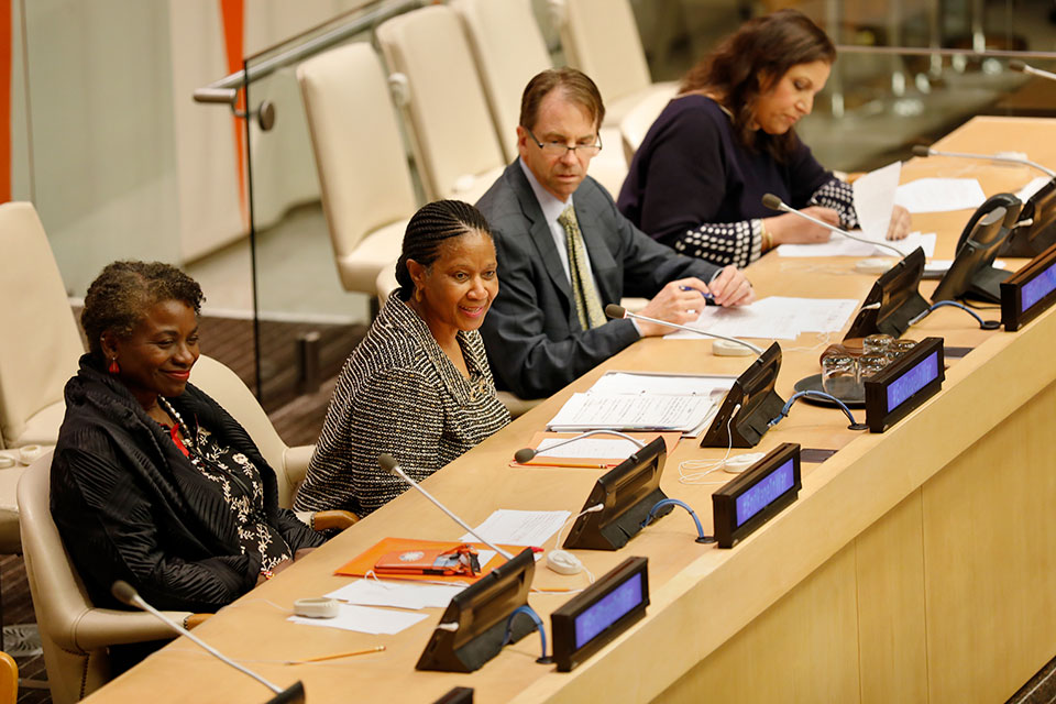 UN Women Executive Director Phumzile Mlambo-Ngcuka speaks at an event commemorating 10 years since the creation of the mandate at UN Headquarters in New York. Photo: UN Women/Ryan Brown