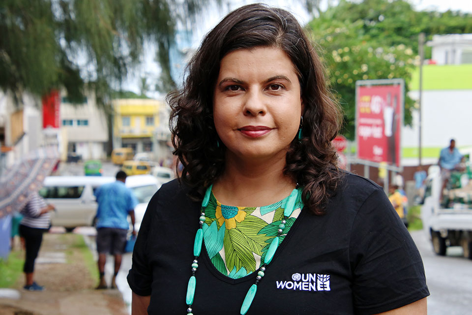 Nimarta Khuman,  a Gender and Protection Advisor.  Photo: UN Women/Trisha Toangwera