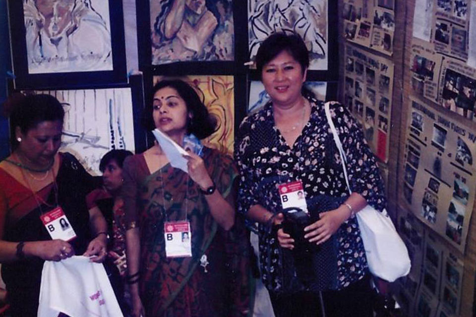 Asiya Khairullina at the Fourth World Conference on Women in 1995. Photo Courtesy Asiya Khairullina